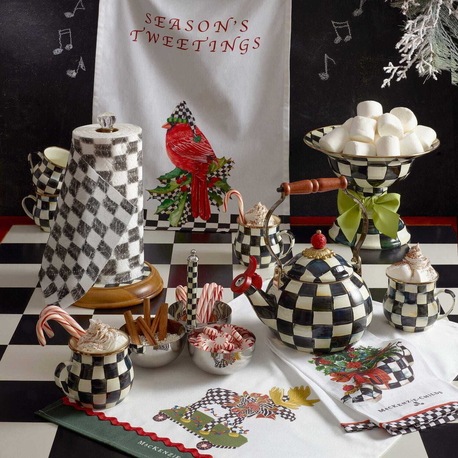 MacKenzie-Childs Courtly Check Whistling Tea Kettle