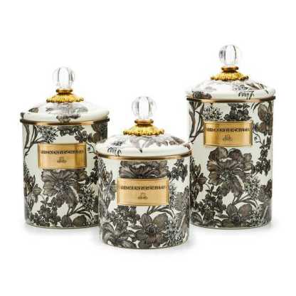 Sterling English Garden Enamel Canisters