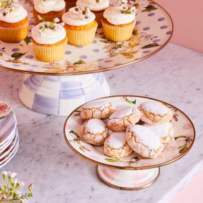Wildflowers Blue Large Pedestal Platter