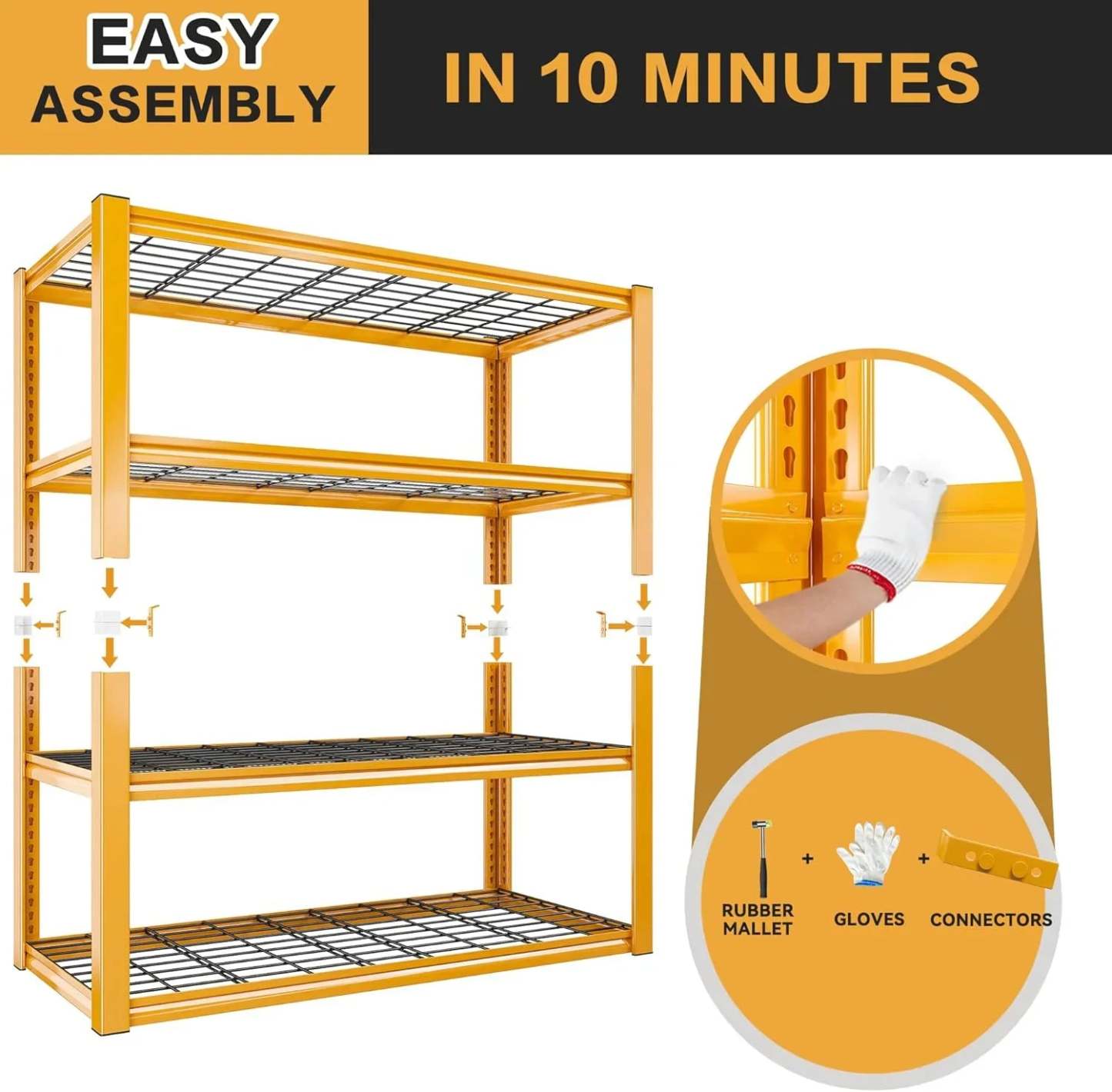 2PCS 4400 LBS Meta,4 Tiers Heavy Duty Storage Shelves
