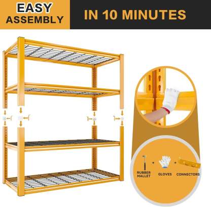 2PCS 4400 LBS Meta,4 Tiers Heavy Duty Storage Shelves