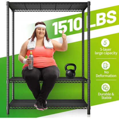 35.6"W Wire Shelving Units, 5-Tier Adjusatble, 1510lbs Metal Wire Rack