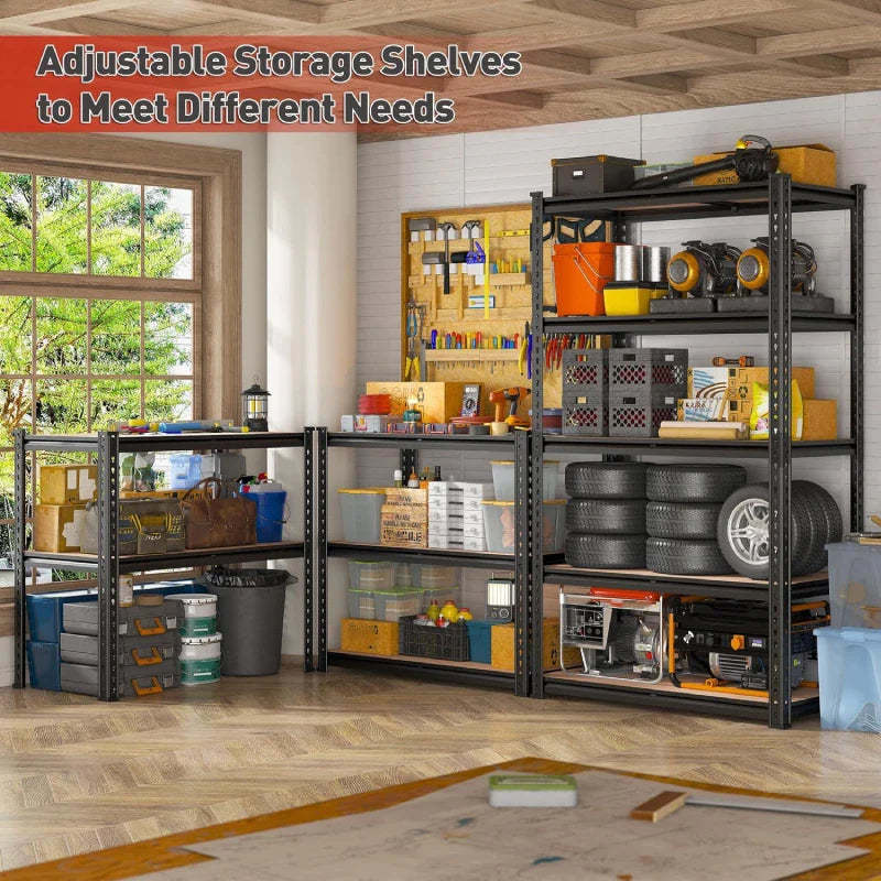 35.5“W Garage Shelf, 5-Tier Adjustable, 2000LBS Steel Shelving Racks