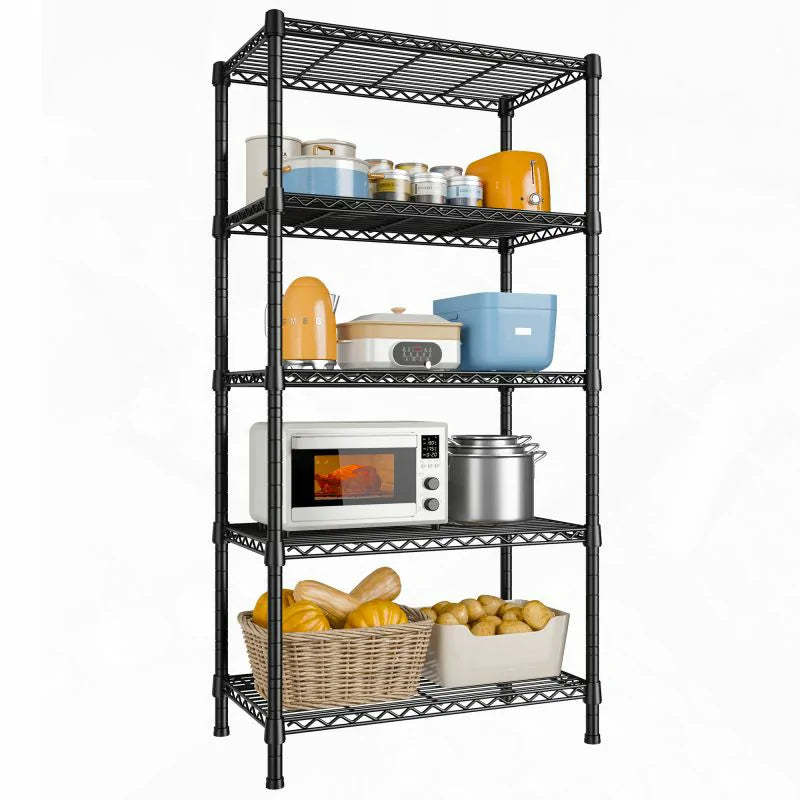 REIBII 24"W Wire Shelving Units,5-Tier Adjusatble, 850lbs Metal Wire Shelf for Kitchen Pantry Basement