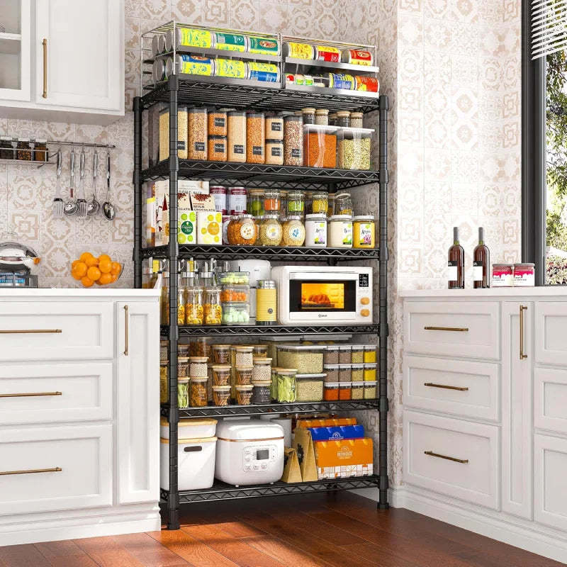 21.5"W Metal Wire Rack, 6-Tier Adjusatble, 1000lbs Wire Shelving Units