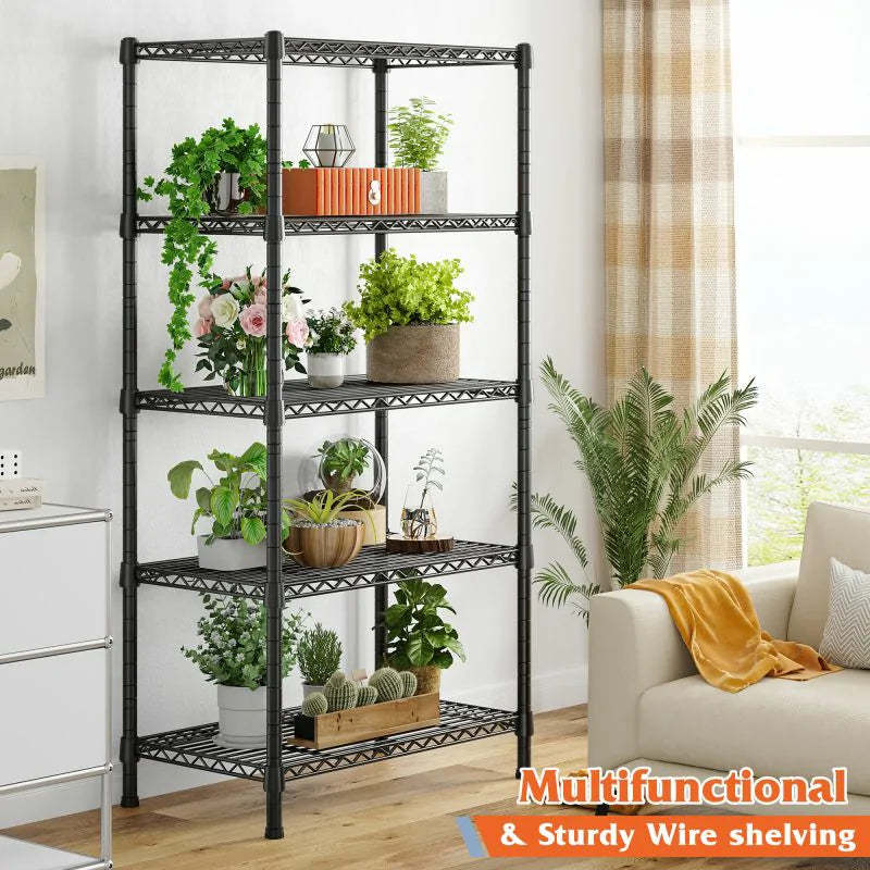 24"W Wire Shelving Units,5-Tier Adjusatble, 850lbs Metal Wire Shelf