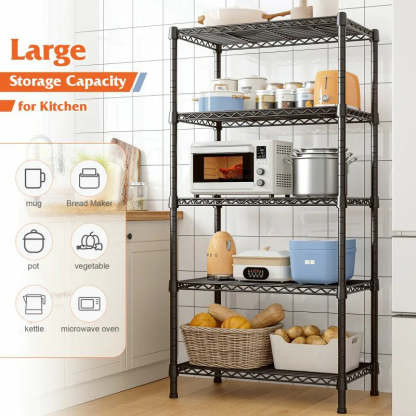 24"W Wire Shelving Units,5-Tier Adjusatble, 850lbs Metal Wire Shelf