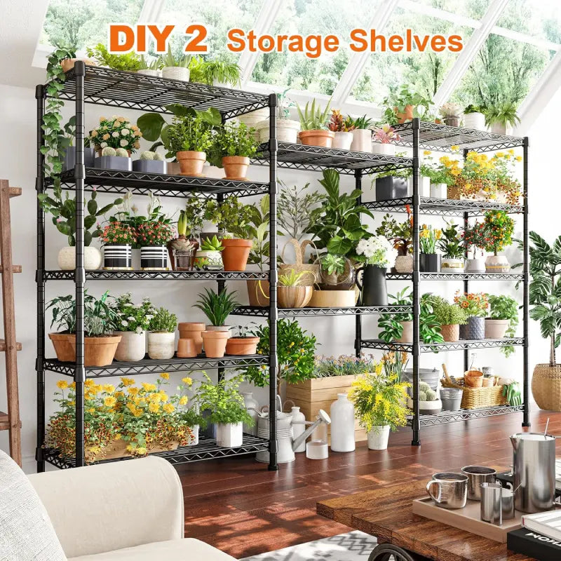 21.5"W Metal Wire Rack, 6-Tier Adjusatble, 1000lbs Wire Shelving Units