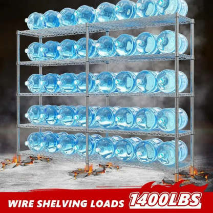 58" W Storage Shelves Wire Shelving Unit 1400LB Metal Shelves