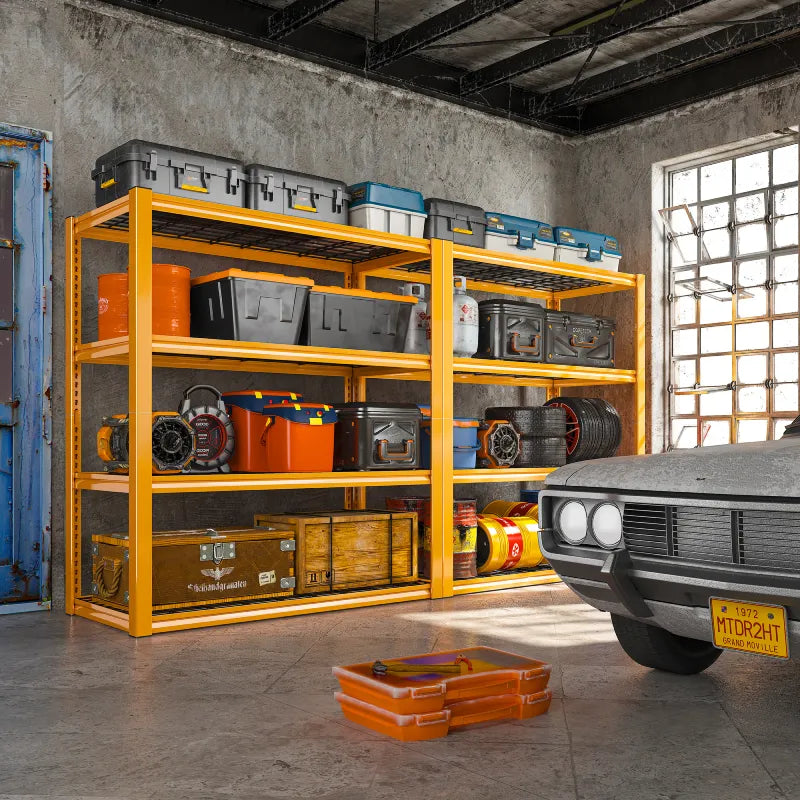 2PCS 4400 LBS Meta,4 Tiers Heavy Duty Storage Shelves