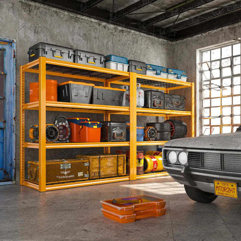 2PCS 4400 LBS Meta,4 Tiers Heavy Duty Storage Shelves