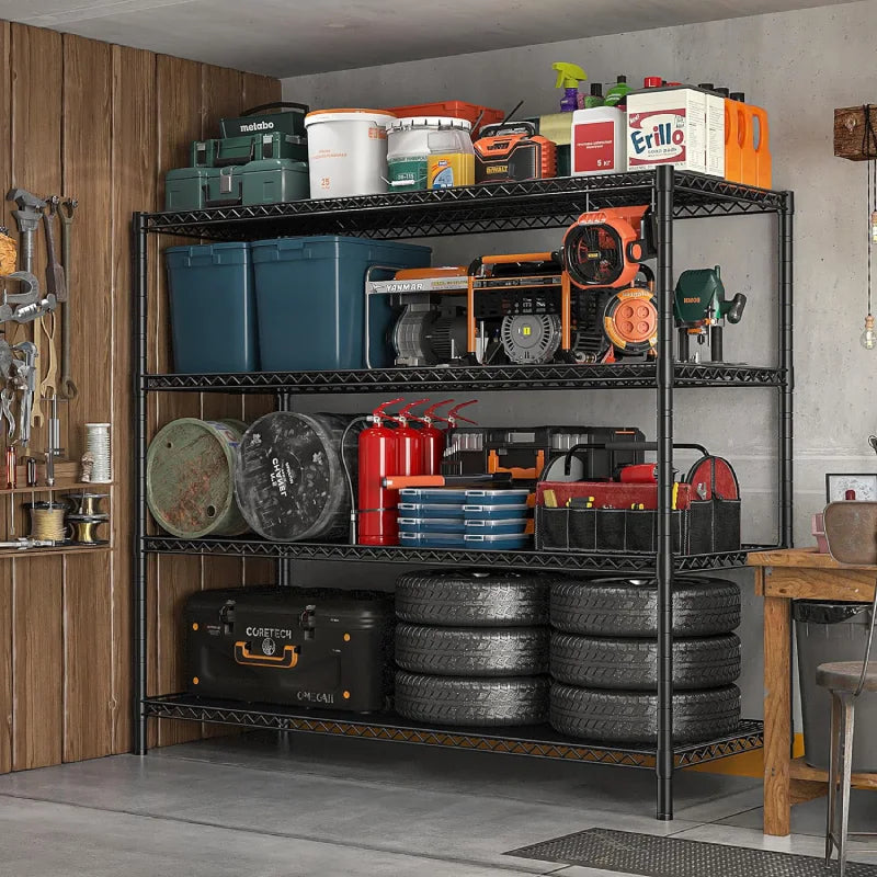 2 Pack 56”W Wire Rack Shelving with Wheels, 2600lbs Heavy Duty Metal Shelves