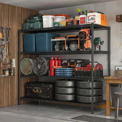 2 Pack 56”W Wire Rack Shelving with Wheels, 2600lbs Heavy Duty Metal Shelves