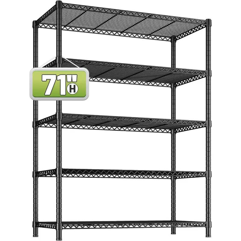 35.6"W Wire Shelving Units, 5-Tier Adjusatble, 1510lbs Metal Wire Rack