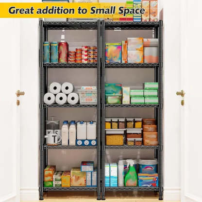 12''W Wire Shelving Units, Set of 2 Metal Shelf, Narrow Metal Shelf