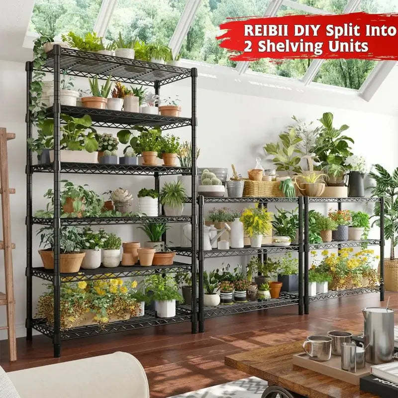 35.5"W Wire Storage Shelves, 6-Tier Adjustable Outdoor Metal Shelves