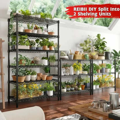 35.5"W Wire Storage Shelves, 6-Tier Adjustable Outdoor Metal Shelves
