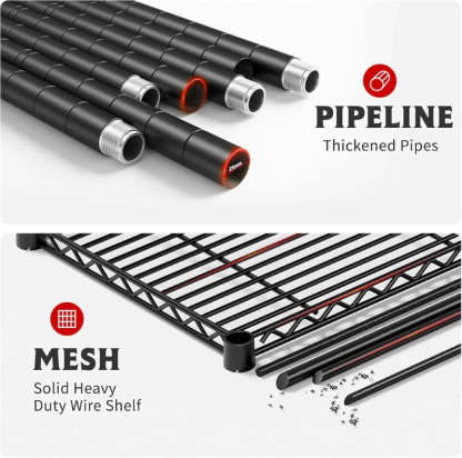 35.5"W Wire Storage Shelves, 6-Tier Adjustable Outdoor Metal Shelves