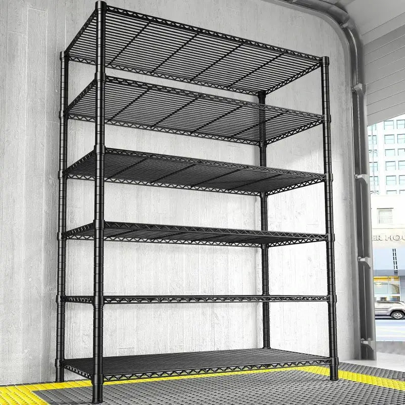 35.5"W Wire Storage Shelves, 6-Tier Adjustable Outdoor Metal Shelves