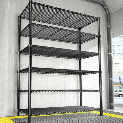 35.5"W Wire Storage Shelves, 6-Tier Adjustable Outdoor Metal Shelves