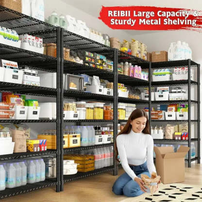 35.5"W Wire Storage Shelves, 6-Tier Adjustable Outdoor Metal Shelves