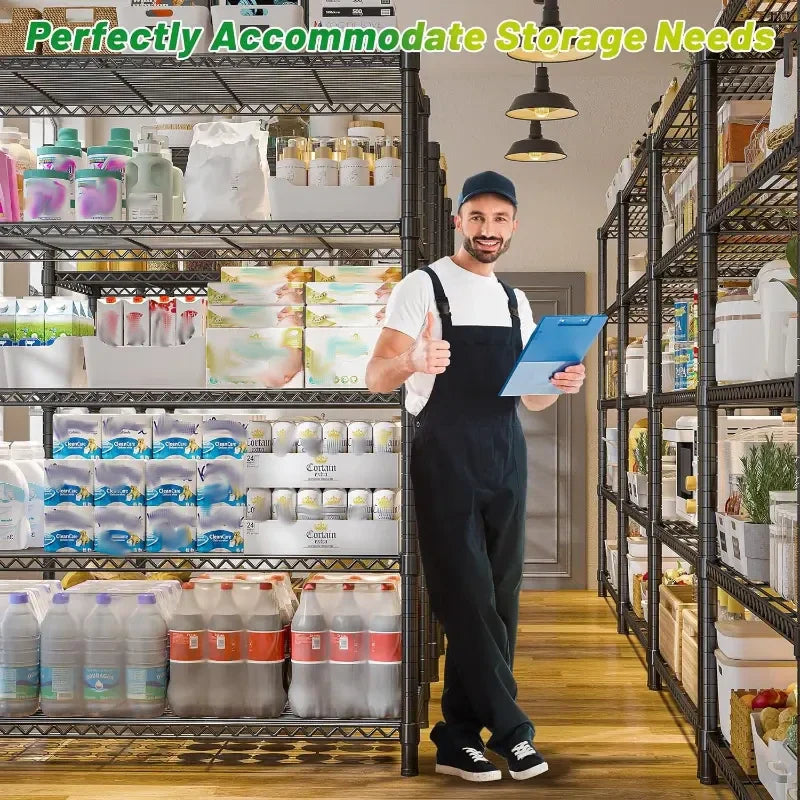 35.6"W Wire Shelving Units, 5-Tier Adjusatble, 1510lbs Metal Wire Rack