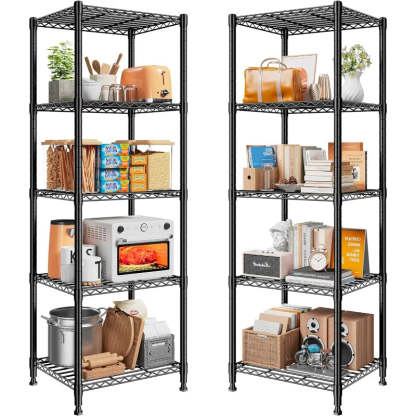 12''W Wire Shelving Units, Set of 2 Metal Shelf, Narrow Metal Shelf