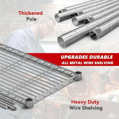 58" W Storage Shelves Wire Shelving Unit 1400LB Metal Shelves