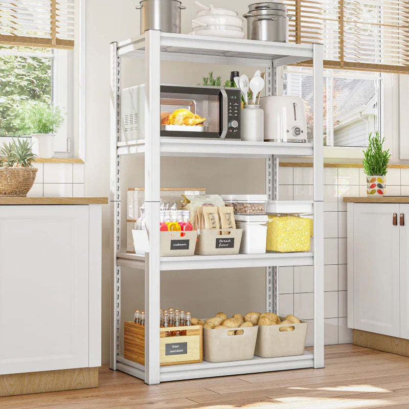 REIBII 27.6"W kitchen Rack Shelf 1600 lbs for Pantry Storage Metal Shelving Unit