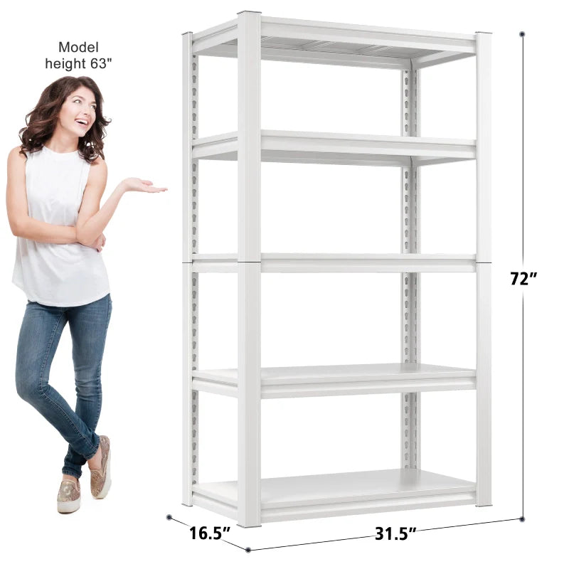 72"H Metal Storage Rack 2000LBS Adjustable Shelving