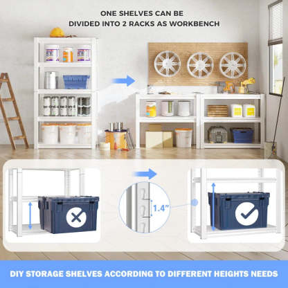 72"H Metal Storage Rack 2000LBS Adjustable Shelving