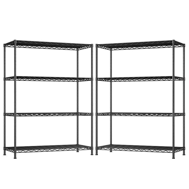 3-Shlef Metal Shelves, Adjustable Steel Wire Shelving Units, Storage Rack