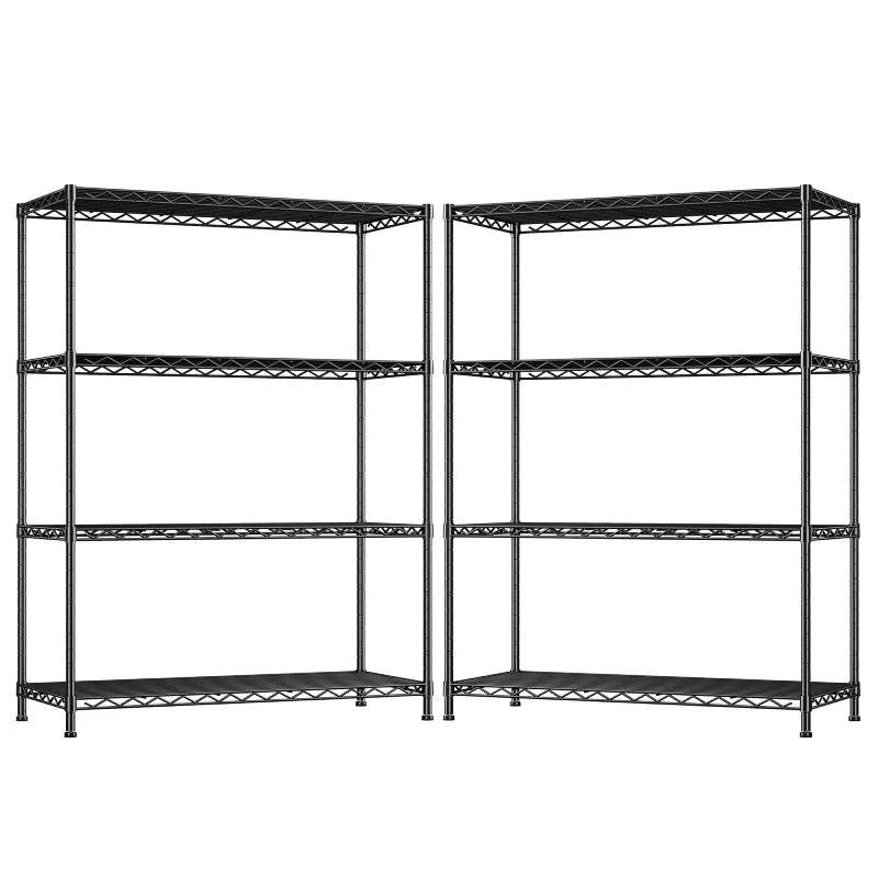 3-Shlef Metal Shelves, Adjustable Steel Wire Shelving Units, Storage Rack