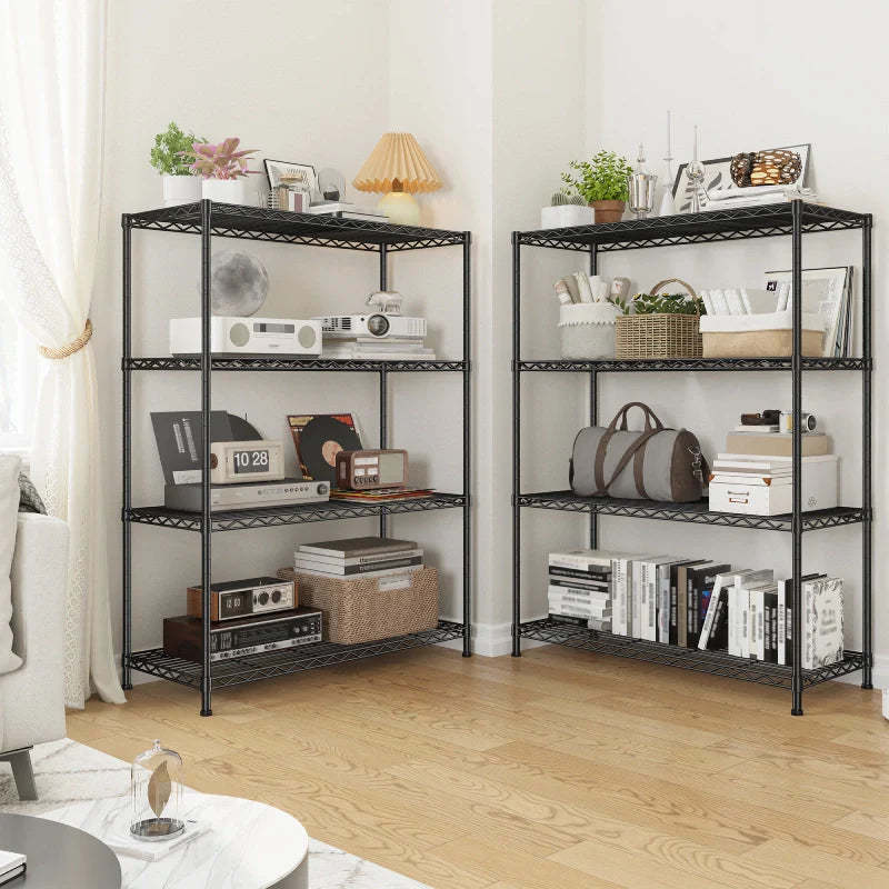 3-Shlef Metal Shelves, Adjustable Steel Wire Shelving Units, Storage Rack