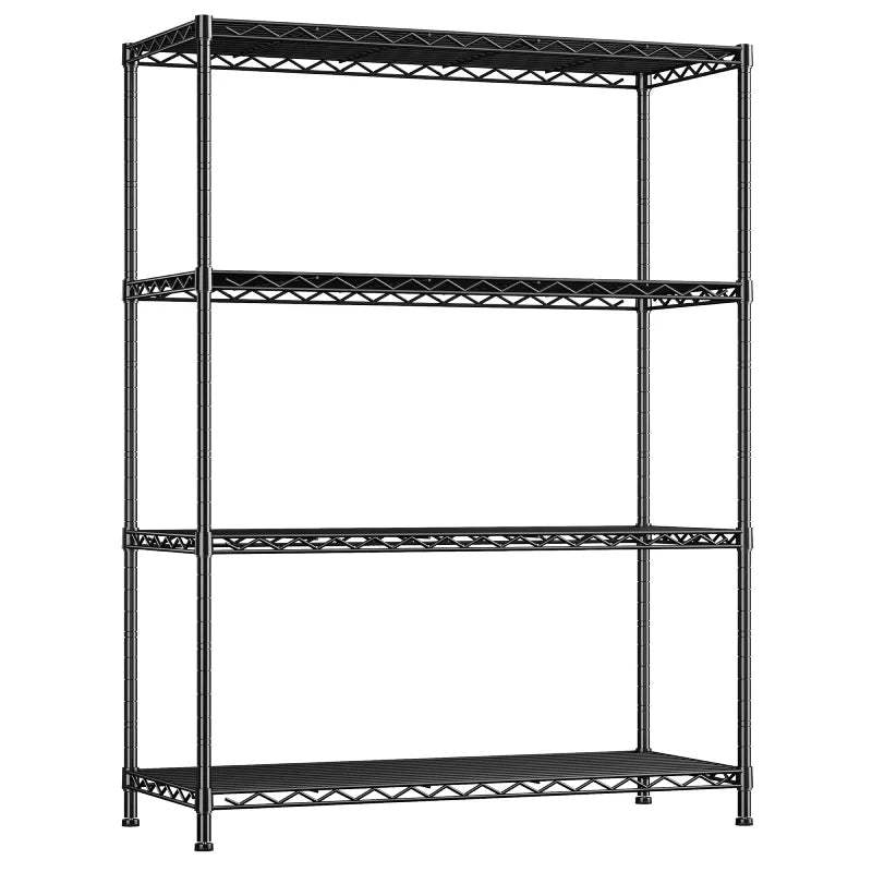 3-Shlef Metal Shelves, Adjustable Steel Wire Shelving Units, Storage Rack