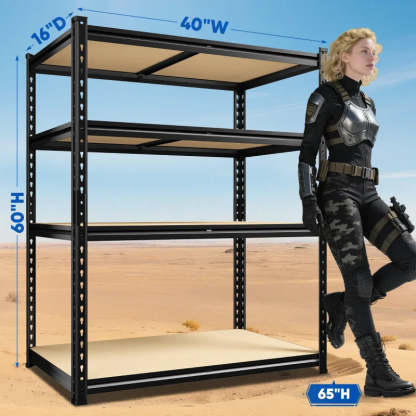 40”W Storage Shelves, Heavy Duty Garage Shelving Load 2,500lbs