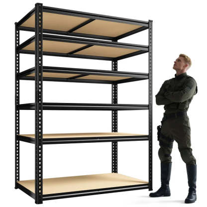 40”W Storage Shelves, Heavy Duty Garage Shelving Load 2,500lbs