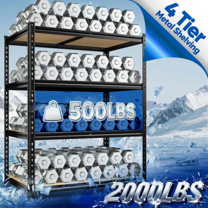 40”W Storage Shelves, Heavy Duty Garage Shelving Load 2,500lbs