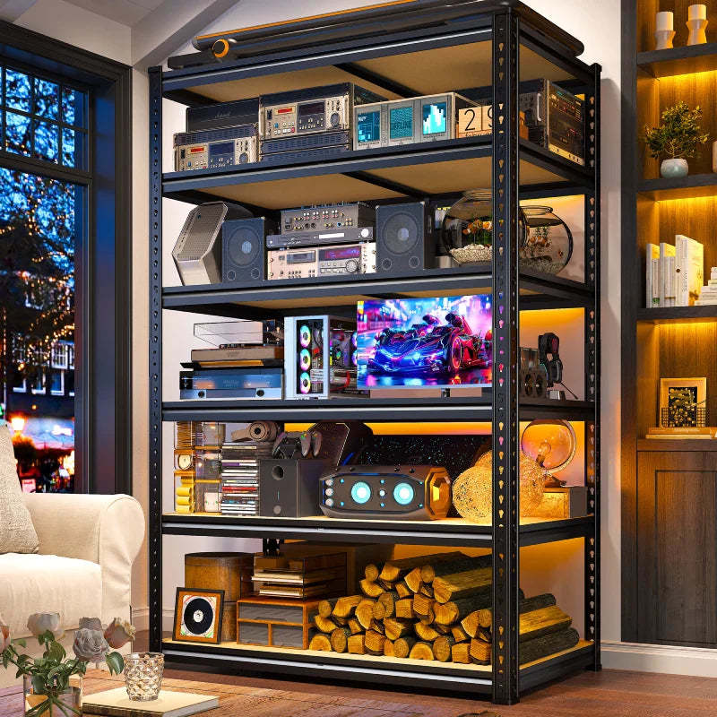 40”W Storage Shelves, Heavy Duty Garage Shelving Load 2,500lbs