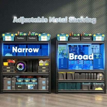 40”W Storage Shelves, Heavy Duty Garage Shelving Load 2,500lbs