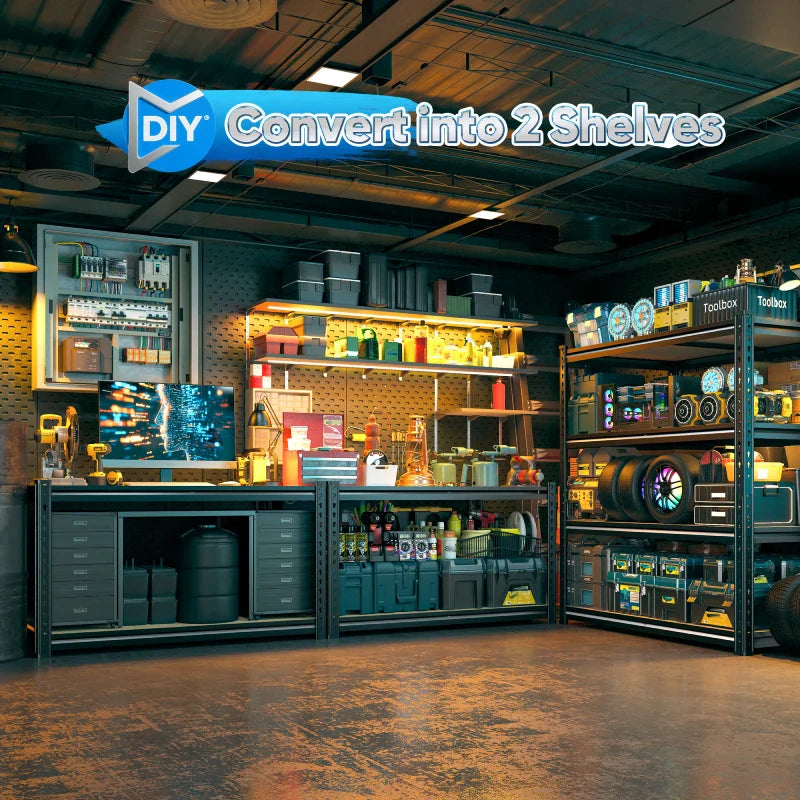 40”W Storage Shelves, Heavy Duty Garage Shelving Load 2,500lbs