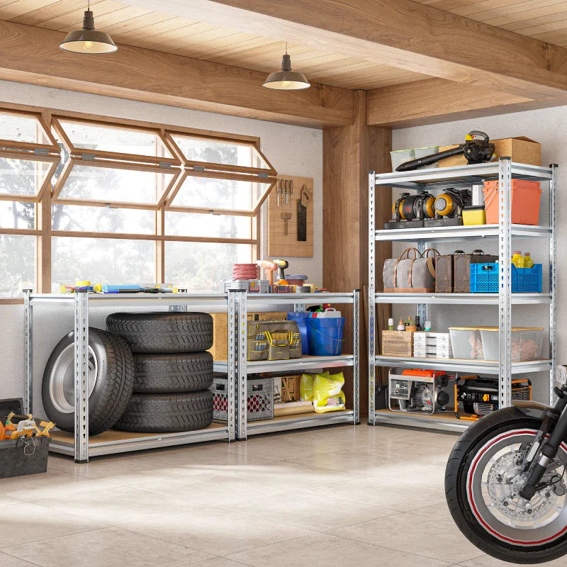 35.5"W Garage Shelving, 5-Tier Adjustable Metal Shelves, Storage Rack