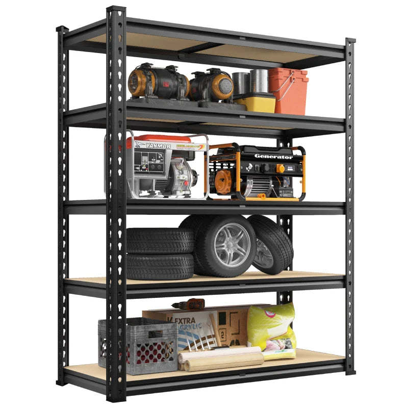 35.5“W Garage Shelf, 5-Tier Adjustable, 2000LBS Steel Shelving Racks
