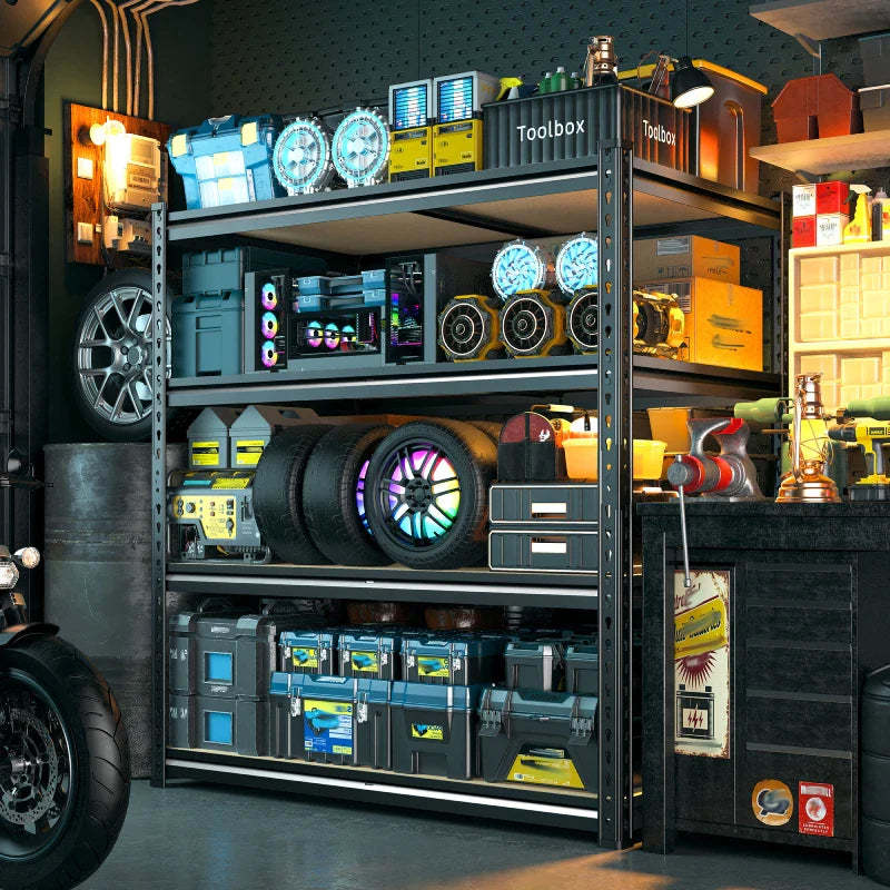 40”W Storage Shelves, Heavy Duty Garage Shelving Load 2,500lbs