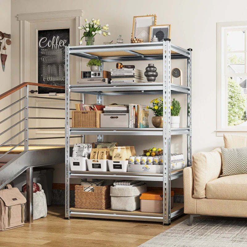 35.5"W Garage Shelving, 5-Tier Adjustable Metal Shelves, Storage Rack