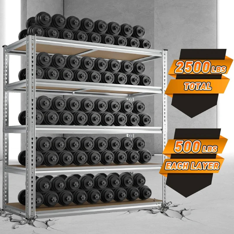 Industrial Shleving Units, 2500lbs Heavy Duty Garage Shelves