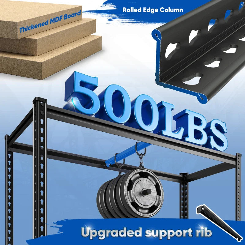 40”W Storage Shelves, Heavy Duty Garage Shelving Load 2,500lbs