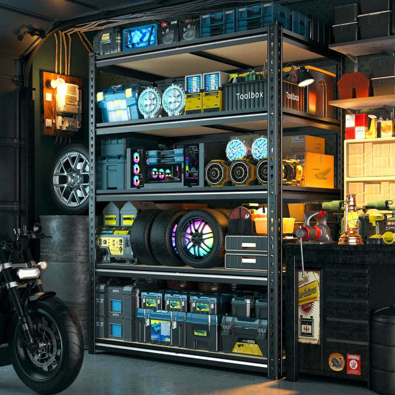 40”W Storage Shelves, Heavy Duty Garage Shelving Load 2,500lbs