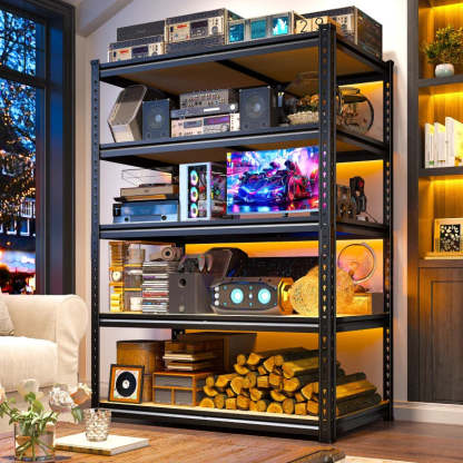 40”W Storage Shelves, Heavy Duty Garage Shelving Load 2,500lbs