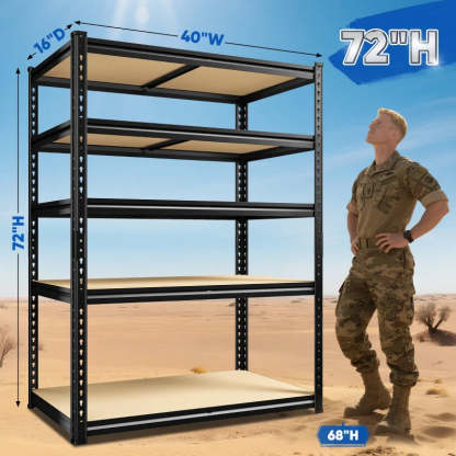 40”W Storage Shelves, Heavy Duty Garage Shelving Load 2,500lbs